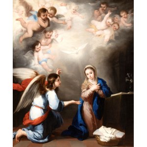 Bartolomé Esteban Murillo (seguace di) (Siviglia 1618 - Cadice 1682), The Annunciation