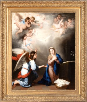 Bartolomé Esteban Murillo (seguace di) (Siviglia 1618 - Cadice 1682), The Annunciation
