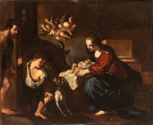 il Guercino (bottega di) (Cento 1591 - Bologna 1666), Adoration of the Shepherds