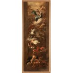 Sebastiano Conca (attribuito a) (Gaeta 1680 - Napoli 1764), Madonna in Glory with Hosts of Angels and Penitents