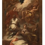 Sebastiano Conca (attribuito a) (Gaeta 1680 - Napoli 1764), Madonna in Glory with Hosts of Angels and Penitents