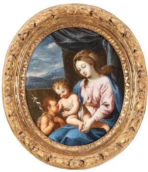 Lorenzo Masucci (Roma 1726 - 1785), Virgin with Child and Saint John the Baptist