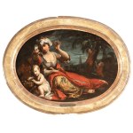 Giuseppe Antonio Ghedini (Ficarolo, 1707 - Ferrare, 1791), a) Allégorie de l'Asie ; b) Allégorie de l'Amérique. Une paire de tableaux.