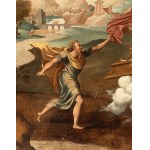 Maestro del figliol prodigo (attribuito a) (attivo ad Anversa nel secondo terzo del XVI secolo), Elijah taken up into Heaven