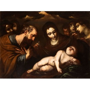 il Giovane (Milano 1596 - 1676), The Holy Family with Angels