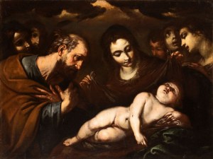 il Giovane (Milano 1596 - 1676), The Holy Family with Angels