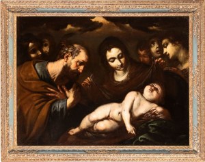 il Giovane (Milano 1596 - 1676), The Holy Family with Angels
