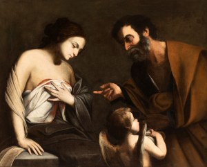Diana De Rosa (attribuito a) (Napoli 1602 - 1643), Saint Agatha Visited by Saint Peter in Prison