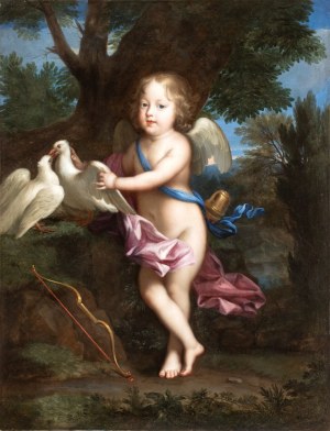Jean Nocret (attribuito a) (Nancy 1615 - Parigi 1672), Portrait of Marie Anne de Bourbon as Cupid