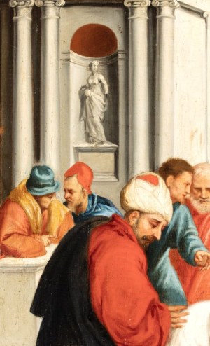 detto Bonifacio Veronese (seguace di) (Verona, 1487 ca. - Venezia, 1553), Christ and the Adulteress