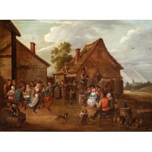 Il Giovane (ambito di) (Anversa 1610 - Bruxelles 1690), Village with a Peasant Festival