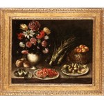 Artiste actif à Rome, XVIIe siècle, Nature morte aux fruits, fleurs et légumes