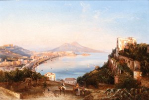 Giacinto Gigante (Napoli 1806 - 1876), View of the Bay of Naples