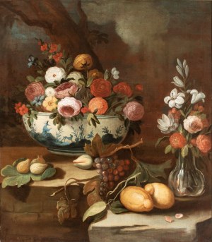 Artista attivo a Napoli, XVIII secolo, Still life of flowers and fruits