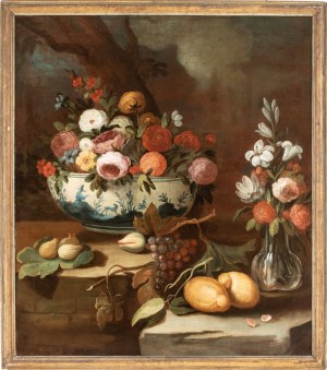 Artista attivo a Napoli, XVIII secolo, Still life of flowers and fruits