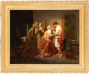 Johan August Malmström (attribuito a) (Motala 1829 - Stoccolma 1901), Tobias Healing His Blind Father's Eyes