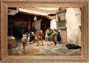 José Fernández Alvarado (Málaga 1875 - Huelva 1935), Serenade in a Courtyard
