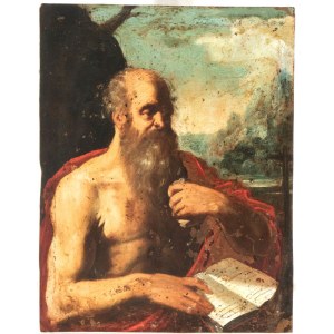 Artista emiliano, XVII secolo, Saint Jerome in the desert