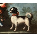Artista emiliano, XVIII secolo, Vase of Flowers with a Small Dog