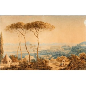 Franz Kaisermann (Yverdon 1765 - Roma 1833), View of the Roman Campagna from the Grove of Villa Taverna
