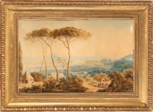 Franz Kaisermann (Yverdon 1765 - Roma 1833), View of the Roman Campagna from the Grove of Villa Taverna