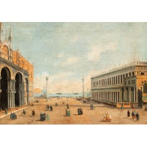 detto il Canaletto (seguace di) (Venezia 1697 - 1768), View of the Piazzetta with the Columns of San Marco and San Teodoro