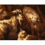 detto Rosa da Tivoli (attribuito a) (Francoforte 1655 - Tivoli 1706), Shepherds at rest with flocks