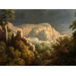 Alberto de Rohden (Roma 1850 - 1924), Landscape with waterfall