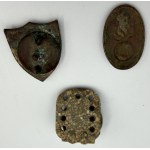 SET - RIFLEMEN'S UNION BADGE, UNIFORM CLIP, AND GRENADIER BADGE - Second Polish Republic