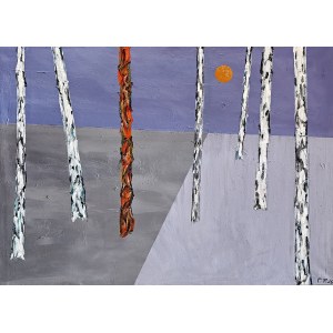 Paweł POŚREDNIK (b. 1957), Totem and Birch Trees, 2026