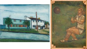 Jerzy Nowosielski (1923 Kraków - 2011 Kraków), Pejzaż łódzki (Gimnastyczka) - praca dwustronna, 1951