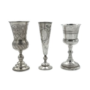 Coppe per il Kiddush, 3 pezzi (fine XIX secolo)