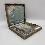 “Chr. Petersen, Watchmaker, Gold and Silverware, Set of silver teaspoons by Chr. Petersen, 800 silver, Germany, early 20th century, in a case”