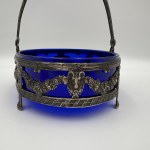 Basket with a cobalt inlay, 800 silver, Germany, early 20th century