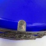 Basket with a cobalt inlay, 800 silver, Germany, early 20th century