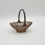 A delicate little basket with a handle, silver, 19th/20th century