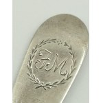 5 zabytkowych srebrnych łyżeczek z monogramem - 122 g