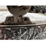 Antique silver basket with crystal - 200 g of silver - 19th/20th century