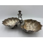 Silver two-piece shell-shaped cabaret—800 fineness—19th/20th century