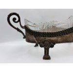 Adolf Kummer, KUMMER 90 WARSAW - large planter, silver-plated, with a glass insert