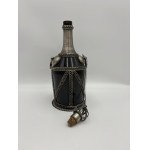 Oriental cobalt-blue glass bottle—filigree, approx. 33 cm