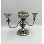 IANTHE England - two-armed candlestick with an ikebana arrangement, silver-plated, 20th century