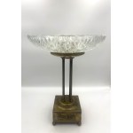Large crystal platter on a brass base—Empire style