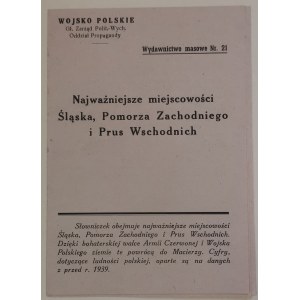 Polish Army, General Directorate of Political and Educational Affairs, Publication No. 21—Western Territories (Glossary)