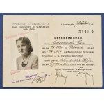 [Certificate from the wife of a bank employee] Warschauer Handelsbank Certificate