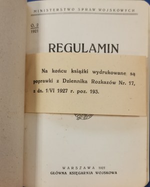 Regulamin Służby Polowej Tom Pierwszy (Część I-VII) [Warszawa, 1921/28]
