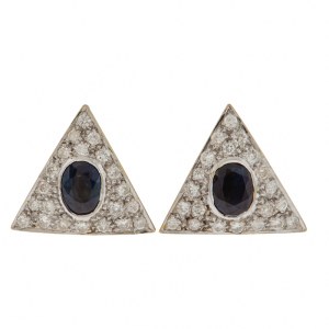 Triangle-shaped earrings, second half of the 20th century