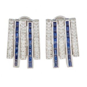 Earrings, second half of the 20th century, Art Deco style