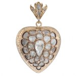 Heart-shaped medallion, 19th/20th century, Victorian style