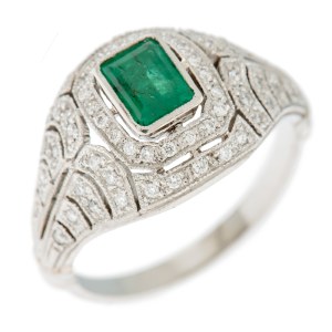 Pierścionek, II poł. XX w., w typie art déco